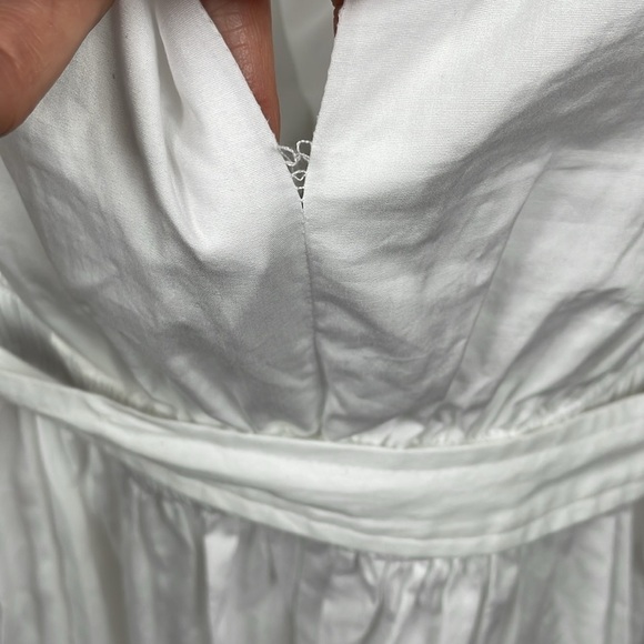 Derek Lam 10 Crosby Finn Ruffled Wrap Mini Dress Cotton Poplin White Sz 8 - Picture 15 of 16